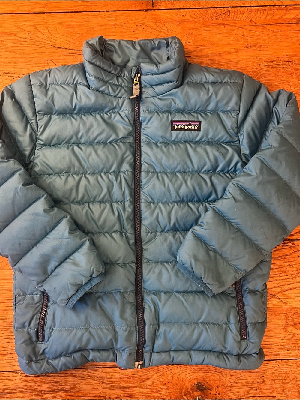 Patagonia Kids Teal Down Sweater Jacket